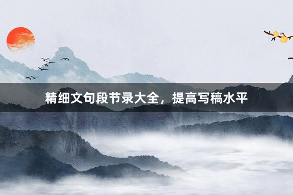 精细文句段节录大全，提高写稿水平
